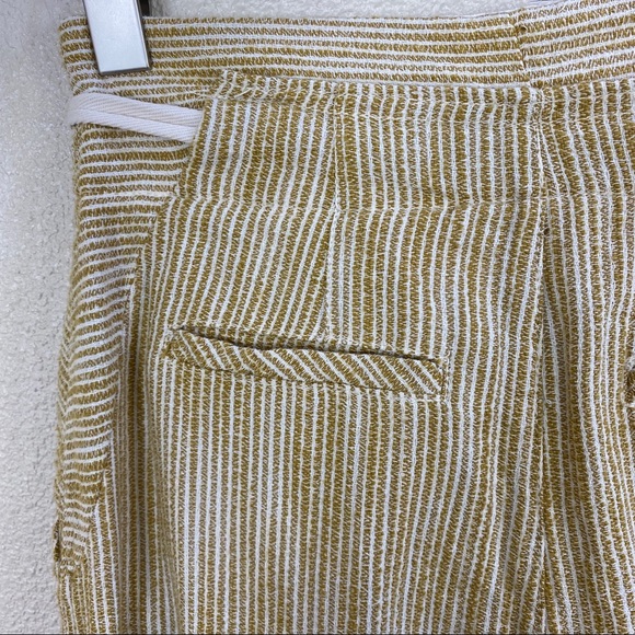 FREE PEOPLE• Light at Sunrise‎ Paper Bag Woven Tapered Pant Size 0 Yellow/Cream - Picture 7 of 13